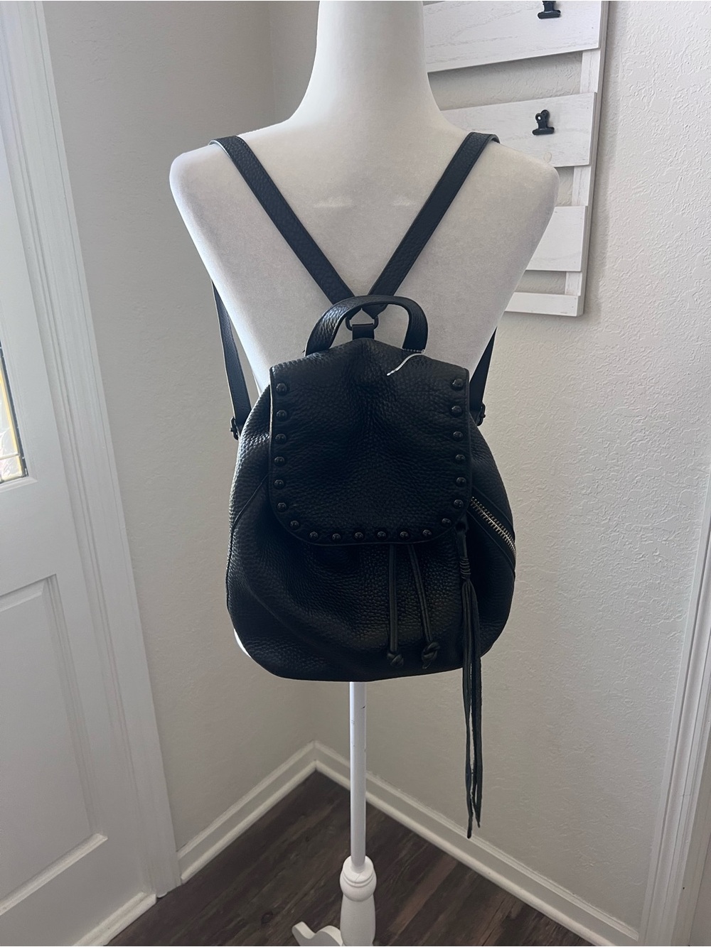 Rebecca Minkoff Blythe Black Studded Leather Mini Backpack